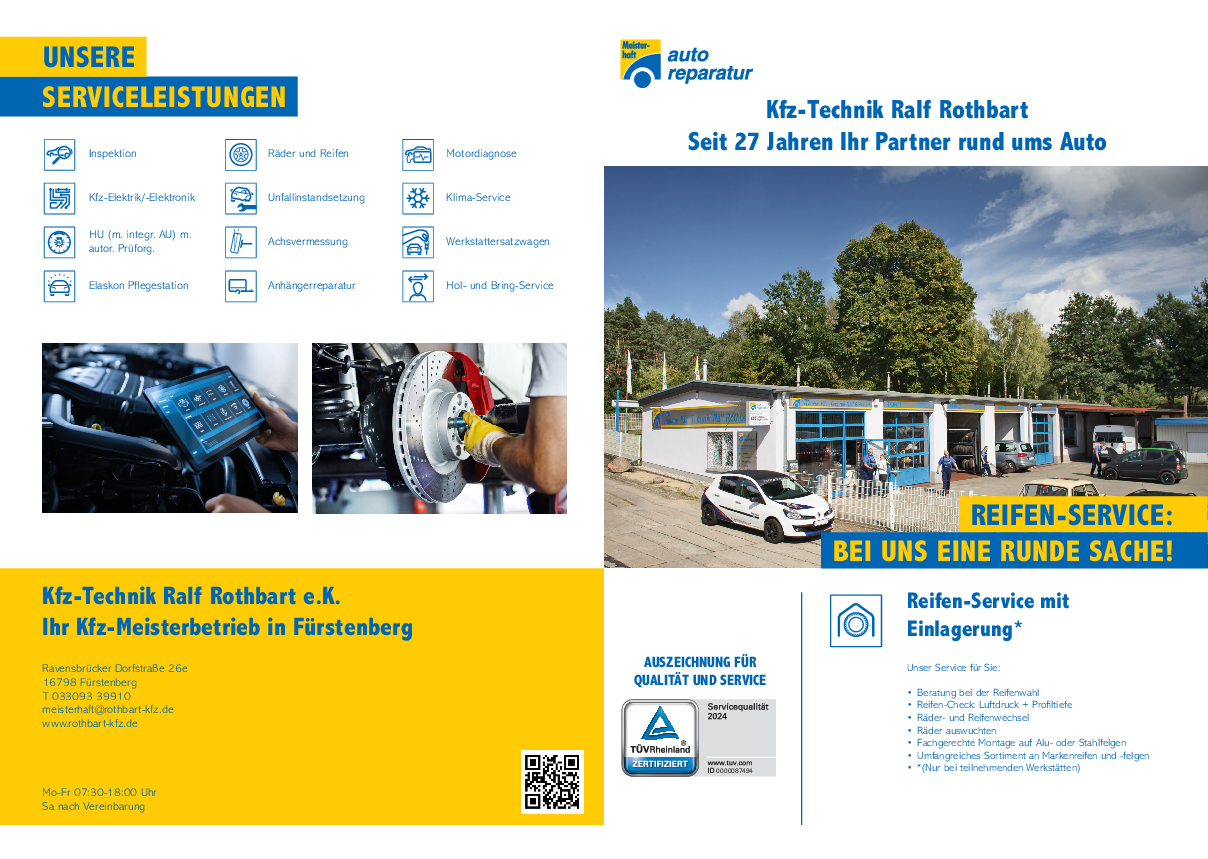 Bild von Werkstattprospekt von Kfz-Technik Ralf Rothbart