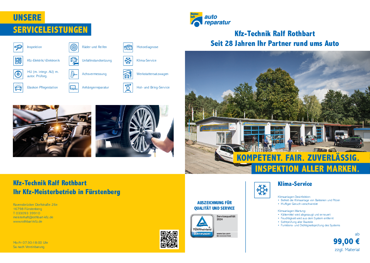 Bild von Werkstattprospekt von Kfz-Technik Ralf Rothbart